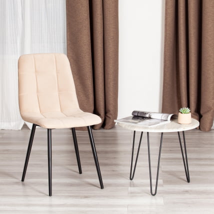 Стул CХИЛЛЙ МАКС Велюр/металл , 45 х 54 х 90 см , бежевый/черный / CHILLY MAX_10