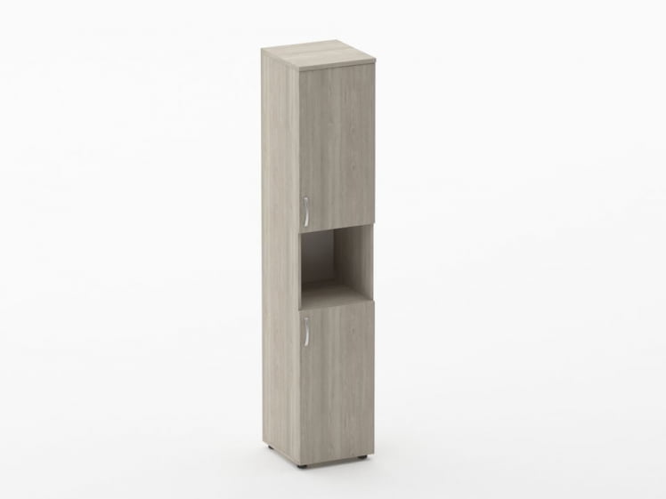 Шкаф высокий закрытый с нишей Глассй 6.19.11Пр Дуб сантана светлый / Glassy_0