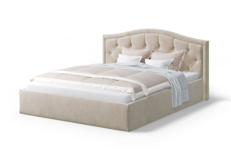 Кровать Стелла 1200*2000 мм, велюр Бренди лайт 03, цвет, кремовый_0