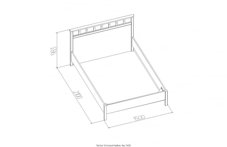 Кровать Люкс (1400) Шерлоcк 48 Орех шоколадный (спальня) / Sherlock_1