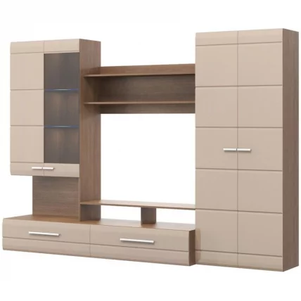 Гостиная Верона Дуб Аутентик Мокко глянец_0