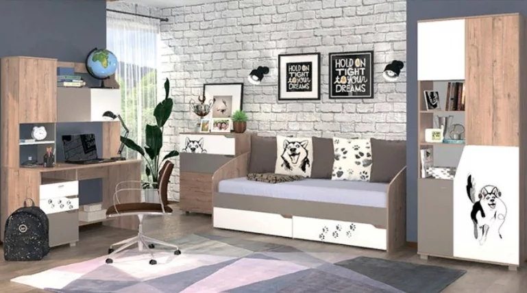 Шкаф для одежды Хаски 21 Дуб Ирландский Белый_8