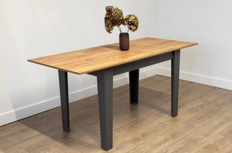 Стол обеденный раздвижной Цезарь дуб крафт золотой/графит_14