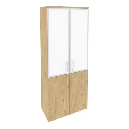 Шкаф высокий широкий ОНИКС О.СТ-1.2Р вхите Тиквуд Светлый / ONIX O.ST-1.2R white_0
