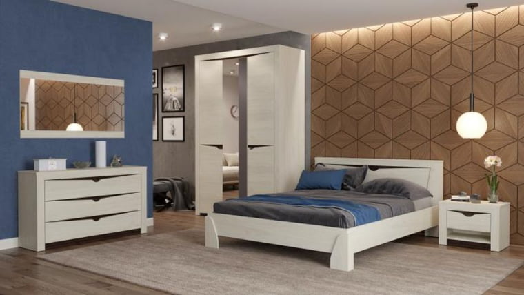 Кровать 1600 Лючия 33.08-02 с настилом Ясень анкор светлый Венге_2