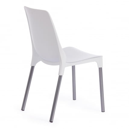 Стул ГЕНИУС (мод 75) металл/пластик, 46кс56кс84cм, белый/ножки хром / GENIUS (mod 46x56x84cм,_2