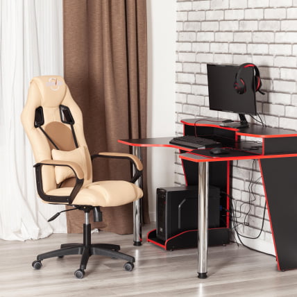 Кресло ДРИВЕР (22) кож/зам/ткань, бежевый/бронза, 36-34/ТВ-21 / DRIVER 36-34/TW-21_19