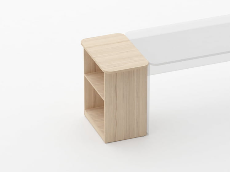 Тумба приставная к столу Глассй 3.18.10 Дуб молочный / Glassy_1