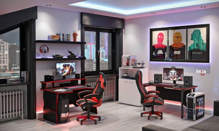 Компьютерный стол СКИЛЛ СТГ 1385 Красный / SKILL STG_2