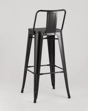 Стул барный Толикс Воод 75.5  со спинкой Черный / Tolix Wood_4