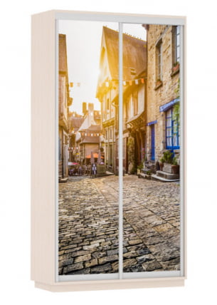 Шкаф-купе двухдверный Экспресс Дуо 1200х2200х Улица/Дуб молочный / 1200х2200h_0