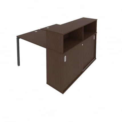 Рабочая станция с опорным шкафом-купе Метал Сйстем БП.РС-СШК-2.1 Венге/Антрацит / Metal System_0