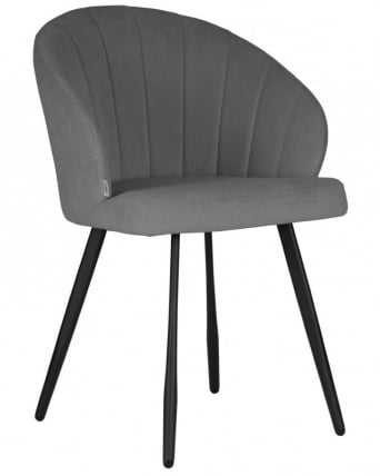 Стул обеденный ДОБРИН НАОМИ (ЭМАЛЬ ЧЕРНЫЙ МУАР велюр Катаниа Стоне) / DOBRIN NAOMI Catania Stone)_0