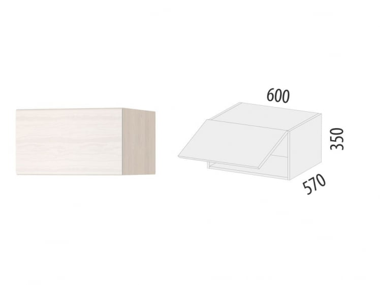 Антресоль (с системой плавного закрывания) Графит 74.102 Сосна Астрид /Ваниль_1