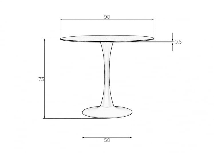 Стол обеденный МИА (черная столешница, черное основание) / MIA_4
