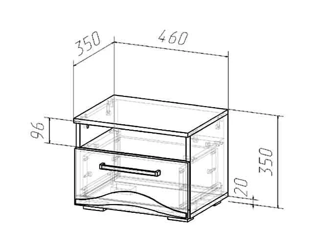 Тумба прикроватная Верона 01 Ясень шимо_1