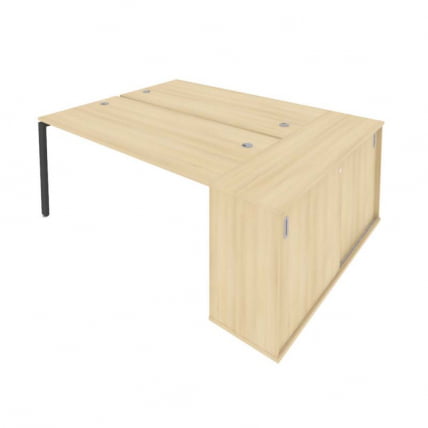 Рабочая станция с опорным шкафом-купе Метал Сйстем Б.РС-СШК-1.4 Акация/Антрацит / Metal System_0