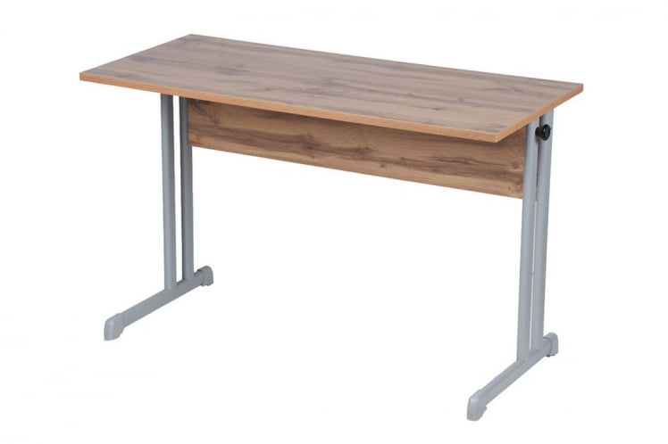 Парта двухместная с прямыми углами (рост 6) Серый/Металл Серый_1