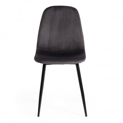 Стул БРЕЕЗЕ (мод. 4724) металл/вельвет, 44х48х87см, серый/черные ножки / BREEZE (mod._4