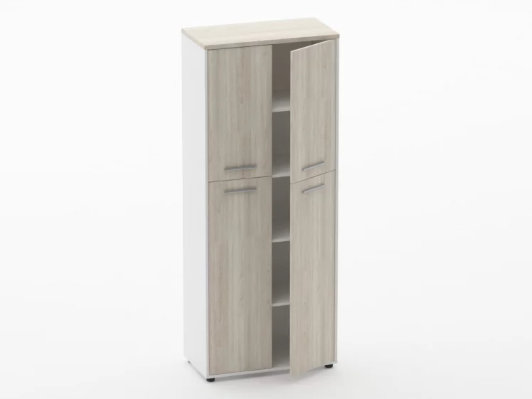 Шкаф 4 широкий закрытый, 4 двери Дека 10.19.141 Дуб Сантана светлый/Белый / Deka_1