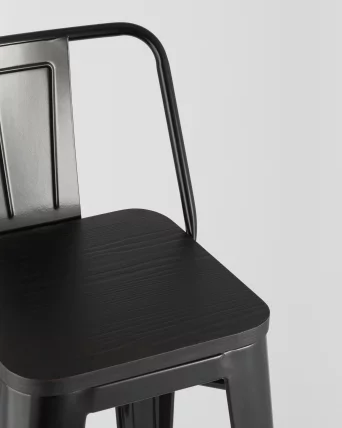 Стул барный Толикс Воод 75.5  со спинкой Черный / Tolix Wood_8