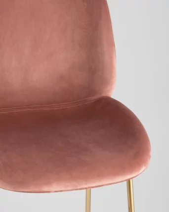 Стул барный Беетле Лите ПУ со спинкой Пудровый / Beetle Lite PU_7