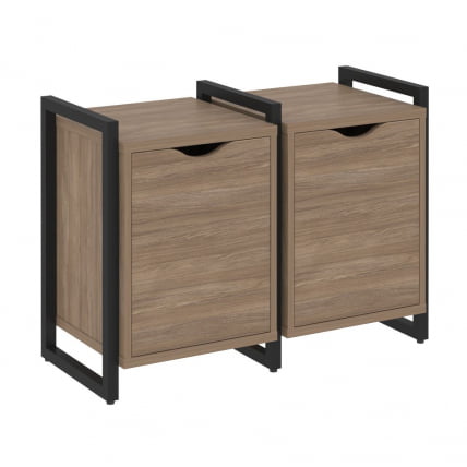 Тумба на регулируемых опорах наборная. Вариант №2 ЛОФТ ВР.Л-ТН-2.О Металл черный Дуб Аризона / LOFT VR.L-TN-2.O_0