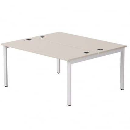 Бенч-система на 2 места на металлокаркасе, опоры 90 гр Еверпроф ЕВО 254С018 Кашемир Белый (1580) / Everprof EVO 254S018_0