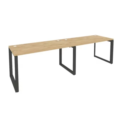 Рабочая станция на О-образном м/к ОНИКС О.МО-РС-2.3.7 Тиквуд Светлый/Антрацит / ONIX O.MO-RS-2.3.7_0