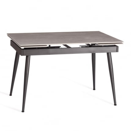 Стол обеденный Лорд Грей/Лорд Грей столешница керамика (матовая) /опоры металл, светло-серый/черный, (120+30+30)кс80кс75 см / Lord Grey/Лорд (120+30+30)x80x75_4