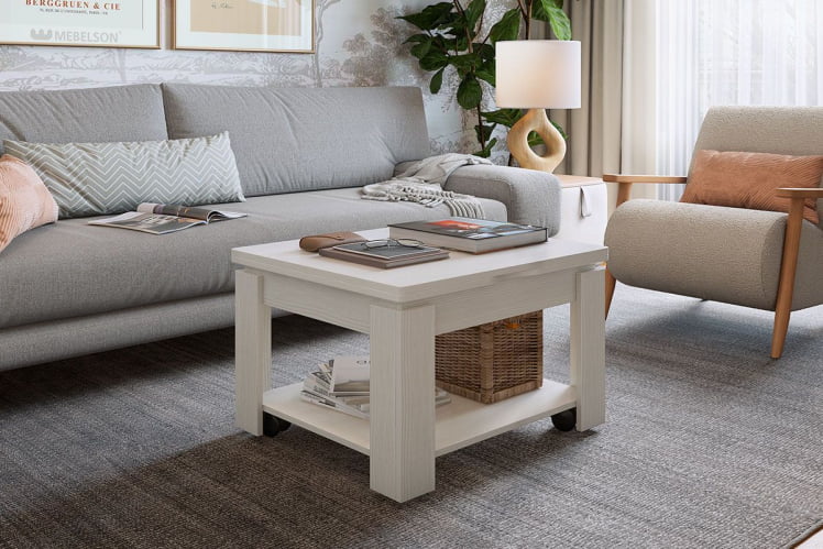 Стол-трансформер Адам 1 CЗ-015 белый рамух/белый рамух / CZ-015_2