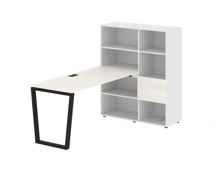 Рабочая станция ЕДИС ЕВРСТ 1115 Ясень Траун Черный Белый / EDIS EVRST_0