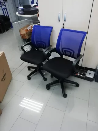 Кресло оператора CХАИРМАН 696 Черный пластик (блаcк) синий / CHAIRMAN (black)_1