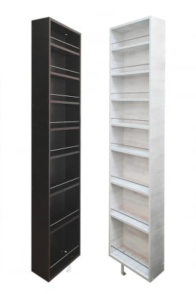 Поворотный шкаф в белом глянцевом стекле Драйв Шелф (правый) Беленый дуб_3