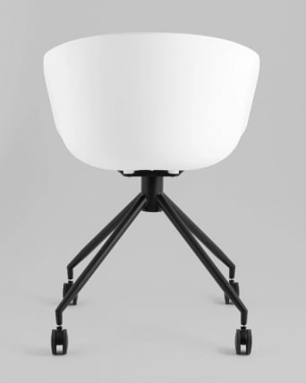 Кресло офисное ЛИБРА пластик белый экокожа черная на колесиках / LIBRA_4