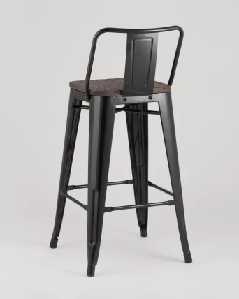 Стул полубарный Толикс Воод со спинкой Черный / Tolix Wood_4