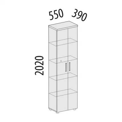 Шкаф 5 секций узкий с замком Альфа 64.50 Дуб Кронберг_1
