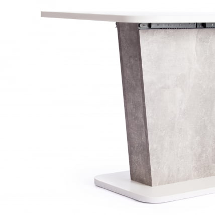 Стол обеденный ГЕНТ ЛДСП, 110-145кс68,6кс75,5 см, Белый/Бетон / GENT 110-145x68,6x75,5_11