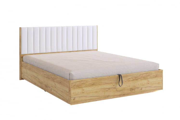 Кровать с подъемным механизмом 160х200 см Адам МСА-06 дуб крафт золотой/белоснежный (экокожа) / MSA-06_0