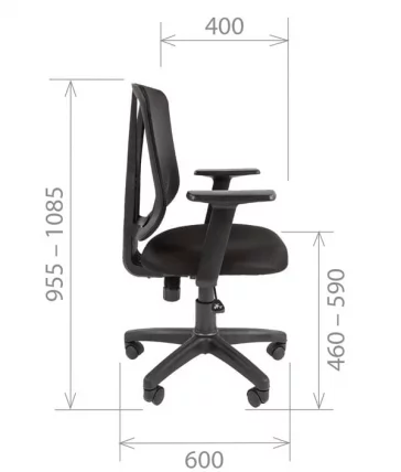 Кресло офисное CХАИРМАН 626 Черный Синяя сетка / CHAIRMAN_4