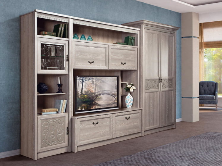 Шкаф двухдверный Лючия 181 Дуб Оксфорд серый_2