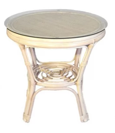 Стол Багама круглый с плетеной столешницей Бахама2 натуральный / Bahama2_0