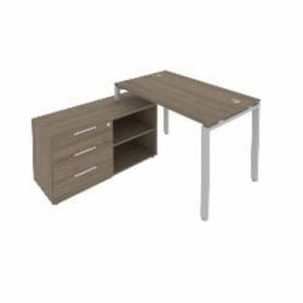 Рабочая станция на П-образном м/к с опорной тумбой левая Метал Сйстем Б.РС-СТС-2.2 Л Вяз/Серый / Metal System_0