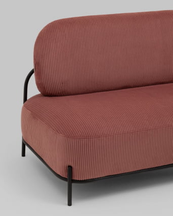 Диван Стоун велюр рельефный коралловый_2