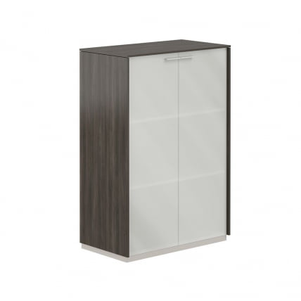 Шкаф средний со стеклом Атлас НЗ-0335.БТ.ГЛМ Бренсон Трюфель / Atlas NZ-0335.BT.GLM_0