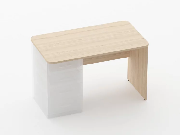 Стол прямой под встроенную тумбу Глассй 1.101.12Л Дуб молочный / Glassy_0