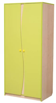Шкаф 2-х дверный комбинированный Юниор-11.1 Дуб молочный/Лайм_0