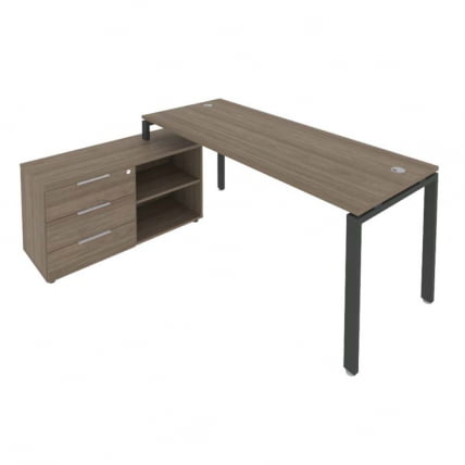 Рабочая станция на П-образном м/к с опорной тумбой левая Метал Сйстем БП.РС-СТС-2.5 Л Вяз/Антрацит / Metal System_0