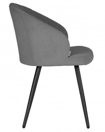 Стул обеденный ДОБРИН НАОМИ (ЭМАЛЬ ЧЕРНЫЙ МУАР велюр Катаниа Стоне) / DOBRIN NAOMI Catania Stone)_5