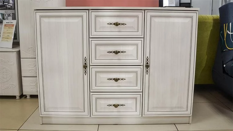 Комод Габриэлла 06.65 Вудлайн кремовый Аруша венге_4